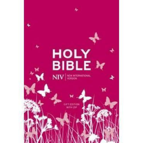 Picture of NIV Pocket pink soft-tone Bible with zip