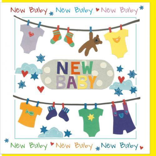 Picture of New Baby Washing Line Greetings Card