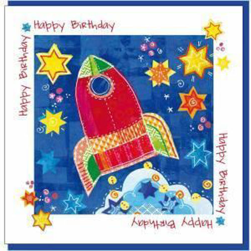Picture of Rocket Birthday  Greetings Card