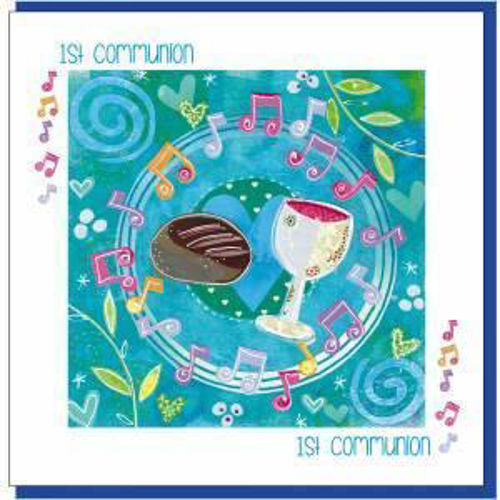 Picture of 1st communion Bread and wine Greetings Card