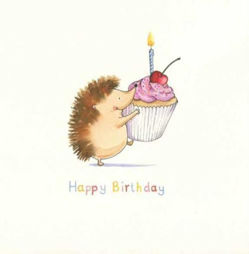 Picture of Birthday  Hedgehog cupcake Card