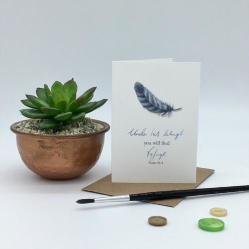 Picture of Under His Wings Mini Notecard