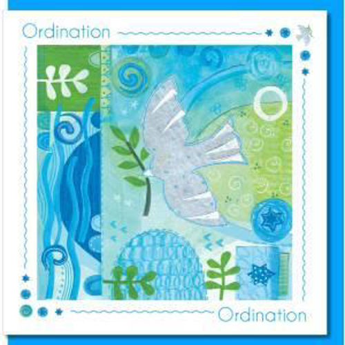 Picture of Ordination  Dove and leaf Greeting Card
