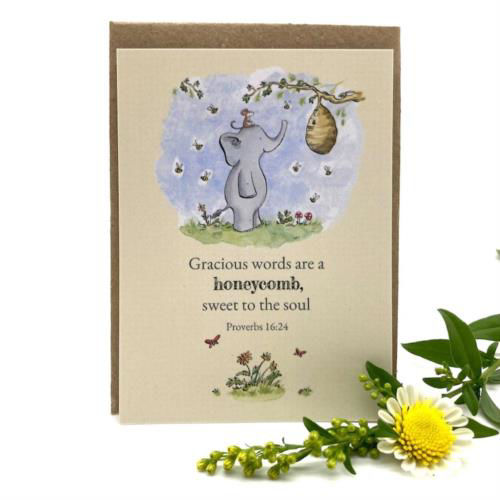 Picture of Gracious Words Elephant Keepsake Card