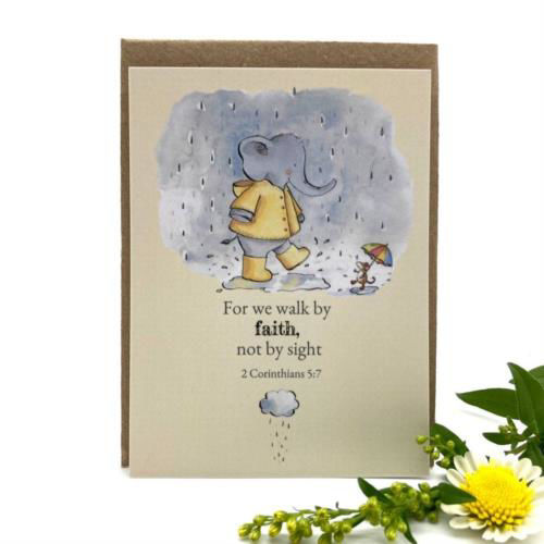 Picture of Walk by Faith Elephant Keepsake card