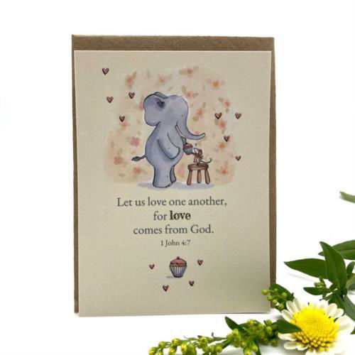 Picture of Let us love Elephant Keepsake Card