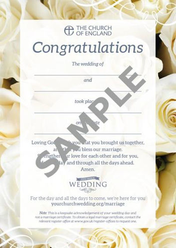 Picture of Wedding Celebration Keepsake Certificate