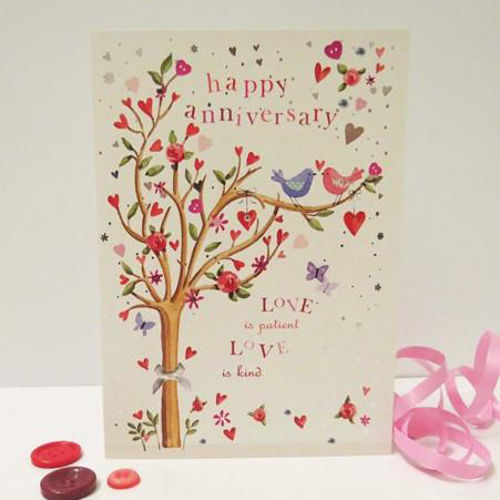 Picture of Two little love birds Anniversary Card