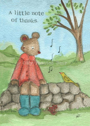 Picture of My Painted Bear Greetings Card - A little note of thanks
