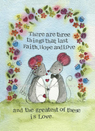 Picture of My Painted Bear Greetings Card - Faith, Love and Hope