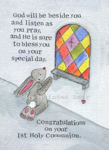 Picture of My Painted Bear Greetings Card - First Holy communion