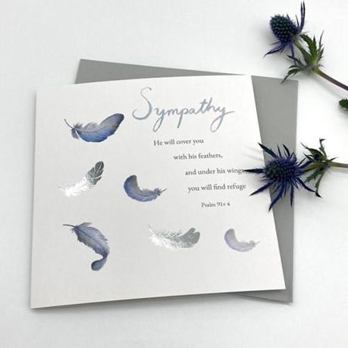 Picture of Sympathy Feathers Christian Sympathy  Card
